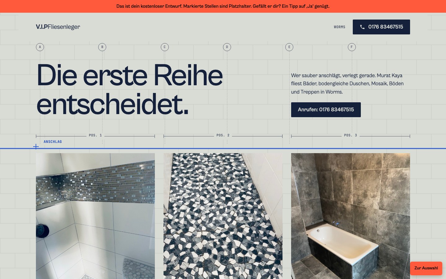 Weiche B am Desktop, erster Bildschirm